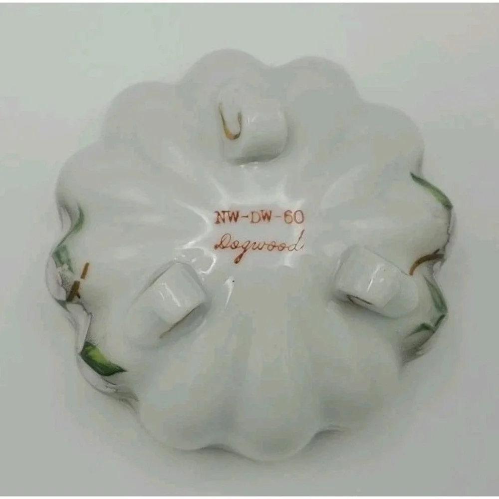 Vtg Dogwood Footed Guilded Serving‎ Mayonnaise Sugar Bowl Lid Spoon NW-DW-60